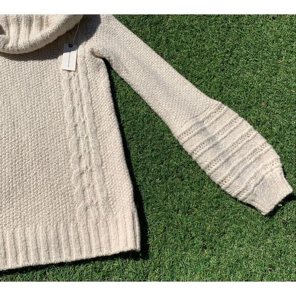 NWT Sleeping on Snow NEVES ANTHROPOLOGIE Off Shoulder cowl neck IVORY SWEATER sz - Picture 8 of 8